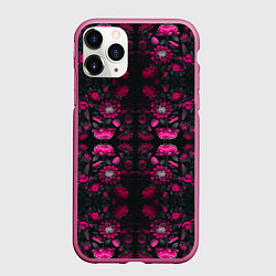 Чехол iPhone 11 Pro матовый Ярко-розовые неоновые лилии