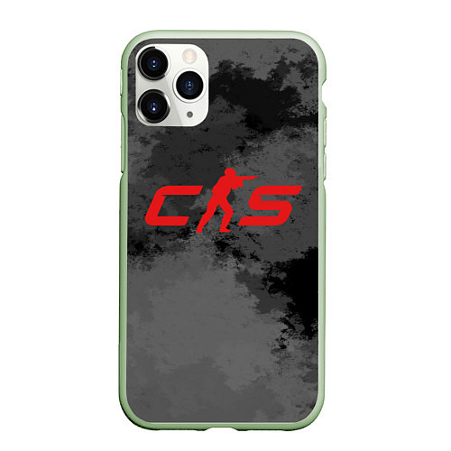 Чехол iPhone 11 Pro матовый Counter Strike 2 - В смоке / 3D-Салатовый – фото 1