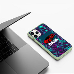 Чехол iPhone 11 Pro матовый Гоночный авто, цвет: 3D-салатовый — фото 2