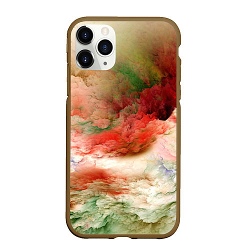 Чехол iPhone 11 Pro матовый Цветная туманность / 3D-Коричневый – фото 1