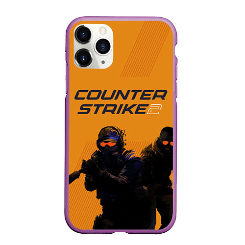 Чехол iPhone 11 Pro матовый Counter Strike 2 / 3D-Фиолетовый – фото 1