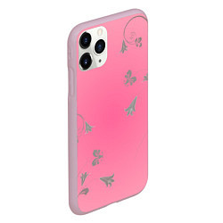 Чехол iPhone 11 Pro матовый Весенние узорные цветы, цвет: 3D-розовый — фото 2
