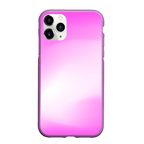 Чехол iPhone 11 Pro матовый Градиент розовый / 3D-Фиолетовый – фото 1