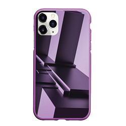 Чехол iPhone 11 Pro матовый Фиолетовая геометрия, цвет: 3D-фиолетовый