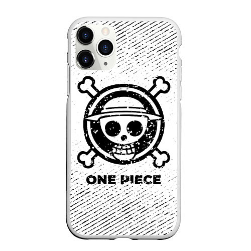 Чехол iPhone 11 Pro матовый One Piece с потертостями на светлом фоне / 3D-Белый – фото 1