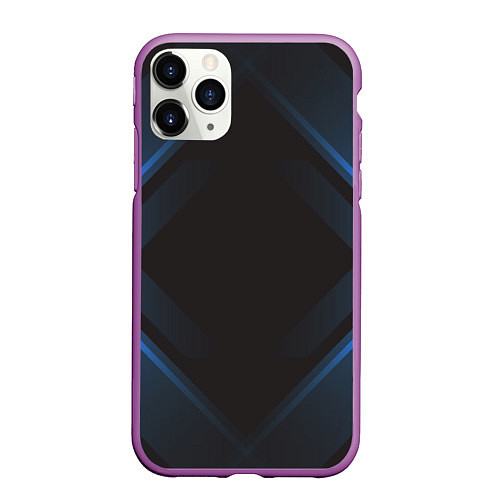Чехол iPhone 11 Pro матовый Треугольная симметрия / 3D-Фиолетовый – фото 1