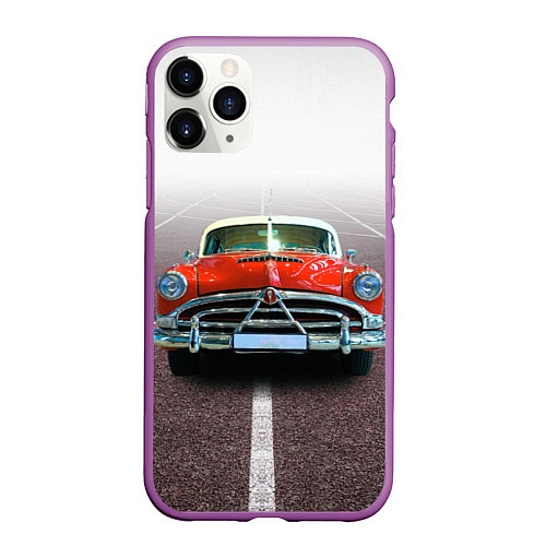 Чехол iPhone 11 Pro матовый Классический американский автомобиль 50-х Hudson H / 3D-Фиолетовый – фото 1