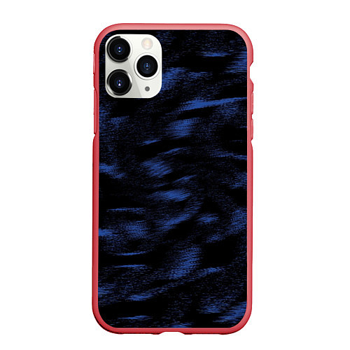 Чехол iPhone 11 Pro матовый Абстракция синего / 3D-Красный – фото 1