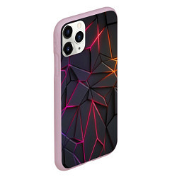 Чехол iPhone 11 Pro матовый Rgb линии, цвет: 3D-розовый — фото 2