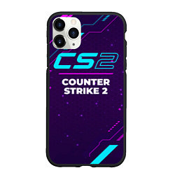 Чехол iPhone 11 Pro матовый Символ Counter Strike 2 в неоновых цветах на темно, цвет: 3D-черный