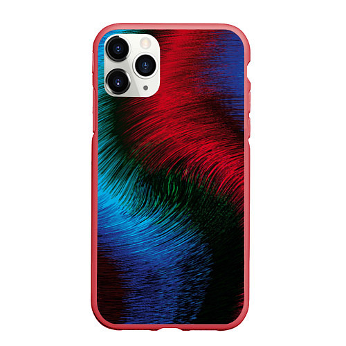 Чехол iPhone 11 Pro матовый Буря красок / 3D-Красный – фото 1