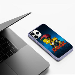 Чехол iPhone 11 Pro матовый Rock music Simpsons, цвет: 3D-светло-сиреневый — фото 2