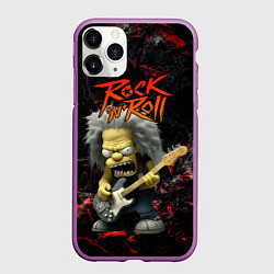 Чехол iPhone 11 Pro матовый Simpsons Rock and roll, цвет: 3D-фиолетовый