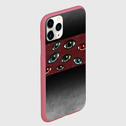 Чехол iPhone 11 Pro матовый Всевидящие глаза, цвет: 3D-малиновый — фото 2