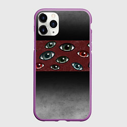 Чехол iPhone 11 Pro матовый Всевидящие глаза, цвет: 3D-фиолетовый