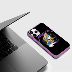 Чехол iPhone 11 Pro матовый Metallica - damaged justice, цвет: 3D-фиолетовый — фото 2