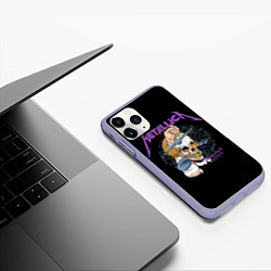 Чехол iPhone 11 Pro матовый Metallica - damaged justice, цвет: 3D-светло-сиреневый — фото 2
