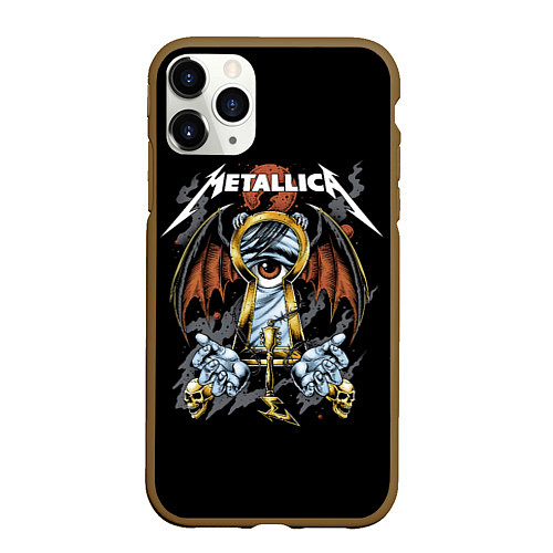 Чехол iPhone 11 Pro матовый Металлика - Metallica / 3D-Коричневый – фото 1