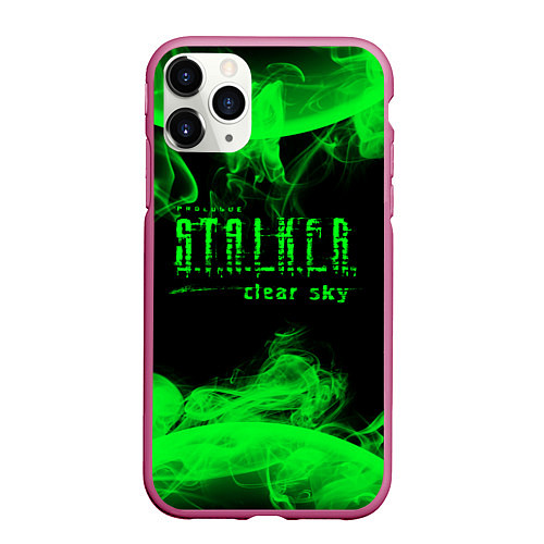 Чехол iPhone 11 Pro матовый Stalker clear sky radiation art / 3D-Малиновый – фото 1