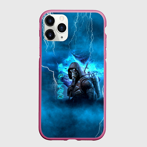 Чехол iPhone 11 Pro матовый Stalker sky art blue / 3D-Малиновый – фото 1