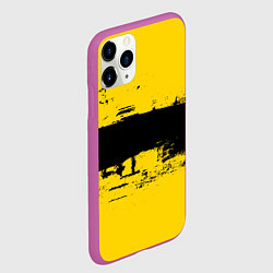 Чехол iPhone 11 Pro матовый Черно-желтая полоса Cyberpunk 2077, цвет: 3D-фиолетовый — фото 2