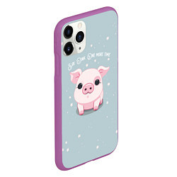 Чехол iPhone 11 Pro матовый Пухля - Say Oink one more time, цвет: 3D-фиолетовый — фото 2