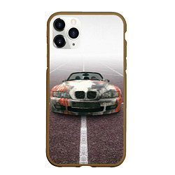 Чехол iPhone 11 Pro матовый Родстер BMW Z4, цвет: 3D-коричневый