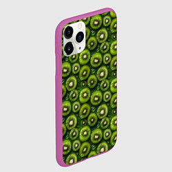 Чехол iPhone 11 Pro матовый Сочная текстура из мелкого киви, цвет: 3D-фиолетовый — фото 2