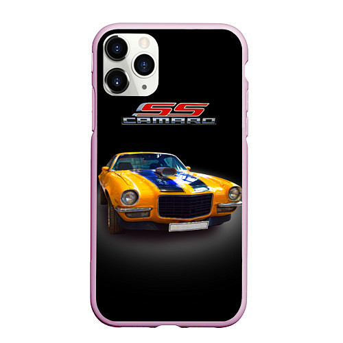 Чехол iPhone 11 Pro матовый Ретро маслкар Camaro SS 1970 года / 3D-Розовый – фото 1