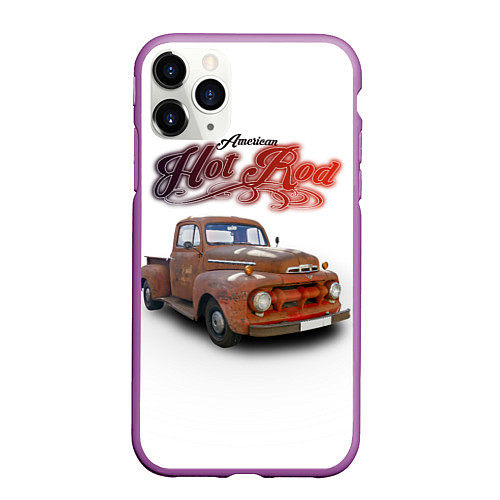 Чехол iPhone 11 Pro матовый Классический хот род на базе Ford F-1 / 3D-Фиолетовый – фото 1