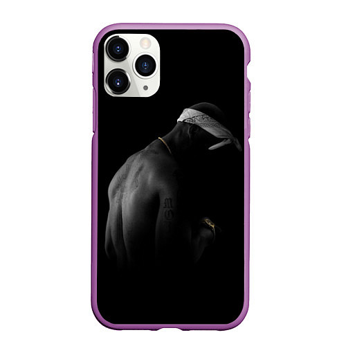 Чехол iPhone 11 Pro матовый 2Pac Тупак Шакур / 3D-Фиолетовый – фото 1