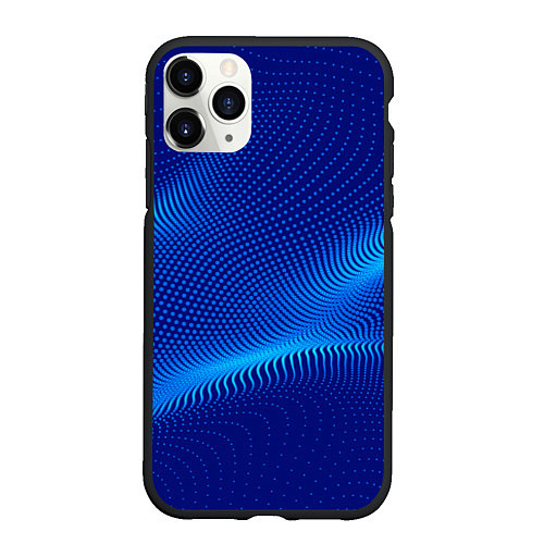 Чехол iPhone 11 Pro матовый Blue dots / 3D-Черный – фото 1