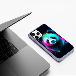 Чехол iPhone 11 Pro матовый Панда в неоновых красках, цвет: 3D-светло-сиреневый — фото 2