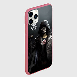 Чехол iPhone 11 Pro матовый Зомби анархист, цвет: 3D-малиновый — фото 2