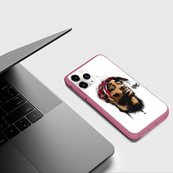 Чехол iPhone 11 Pro матовый 2Pac - Тупак Шакур, цвет: 3D-малиновый — фото 2