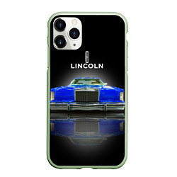 Чехол iPhone 11 Pro матовый Американский роскошный автомобиль Lincoln Continen, цвет: 3D-салатовый