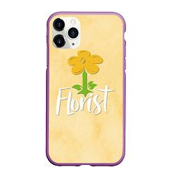 Чехол iPhone 11 Pro матовый Florist with a flower, цвет: 3D-фиолетовый