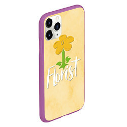 Чехол iPhone 11 Pro матовый Florist with a flower, цвет: 3D-фиолетовый — фото 2