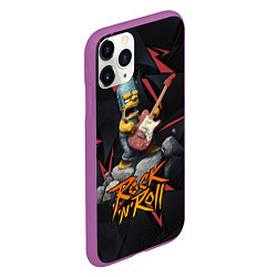 Чехол iPhone 11 Pro матовый Rocknroll simpsons, цвет: 3D-фиолетовый — фото 2