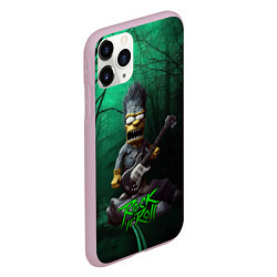 Чехол iPhone 11 Pro матовый Simpsons hard rock, цвет: 3D-розовый — фото 2