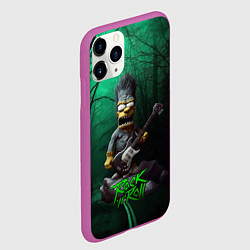 Чехол iPhone 11 Pro матовый Simpsons hard rock, цвет: 3D-фиолетовый — фото 2