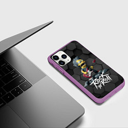 Чехол iPhone 11 Pro матовый Рок Симпсоны, цвет: 3D-фиолетовый — фото 2