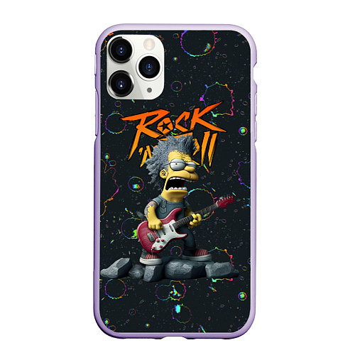 Чехол iPhone 11 Pro матовый Рок стиль Симпсонов / 3D-Светло-сиреневый – фото 1