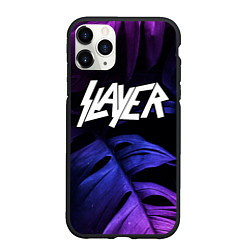 Чехол iPhone 11 Pro матовый Slayer neon monstera, цвет: 3D-черный