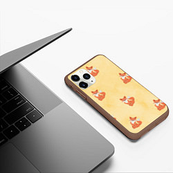 Чехол iPhone 11 Pro матовый Наблюдательные лисята, цвет: 3D-коричневый — фото 2