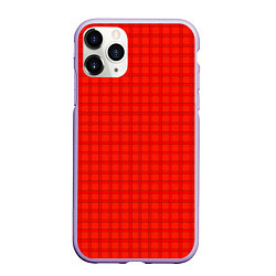 Чехол iPhone 11 Pro матовый Оранжево-красный клетчатый узор, цвет: 3D-светло-сиреневый