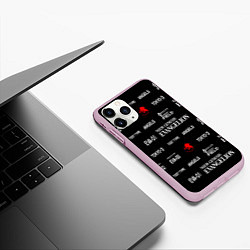 Чехол iPhone 11 Pro матовый Евангелион символы, цвет: 3D-розовый — фото 2