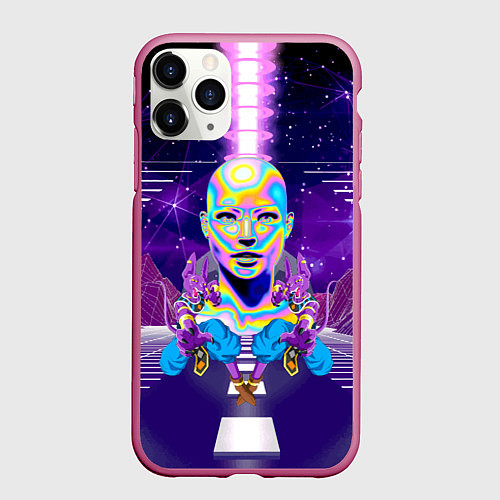 Чехол iPhone 11 Pro матовый Goddess with two Beerus - vaporwave / 3D-Малиновый – фото 1