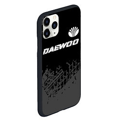 Чехол iPhone 11 Pro матовый Daewoo speed на темном фоне со следами шин: символ, цвет: 3D-черный — фото 2