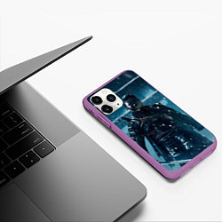 Чехол iPhone 11 Pro матовый Ghost of Tsushima зима, цвет: 3D-фиолетовый — фото 2